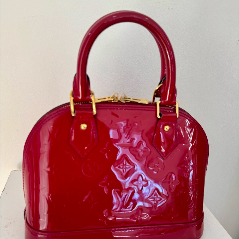 Authentic Louis Vuitton Vernis Alma BB Rose Indien Patent Leather Handbag - Picture 3 of 10